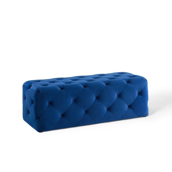 Modway Furniture 48 in. Amour Tufted Button Entryway Performance Velvet Bench Navy EEI-3768-NAV